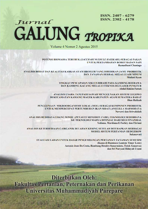 Jurnal Pertanian Agrokompleks Galung Tropika